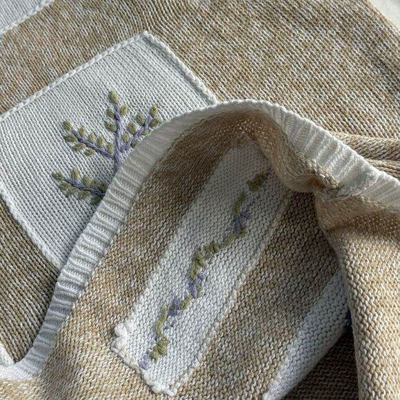 Vtg CJ Banks Hand Embroidered Garden Theme Sweater Vest Cottagecore PLUS Sz 1X - Picture 9 of 9